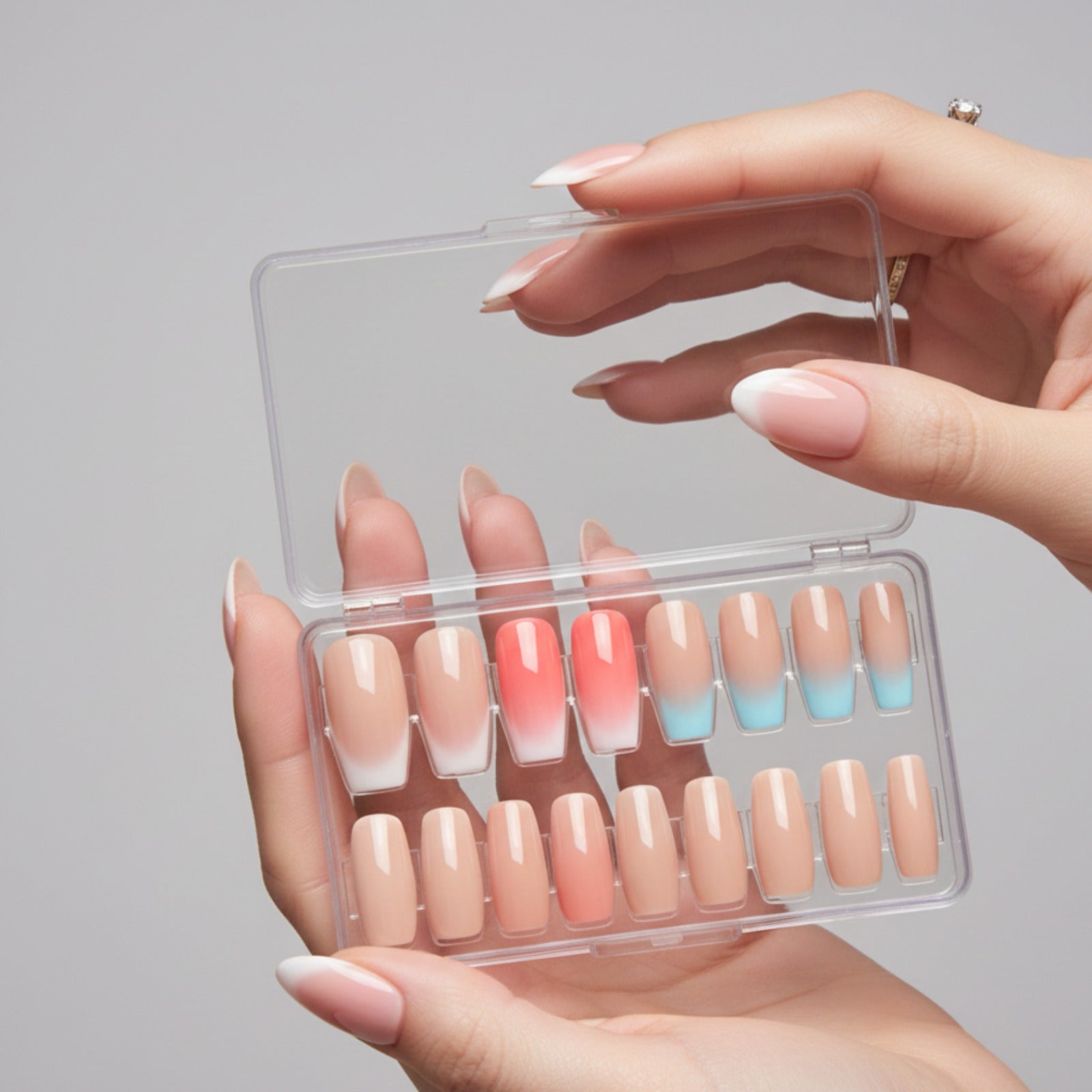 96-Piece Long Almond Press-On Nails Set – Durable, Stylish & Easy Application