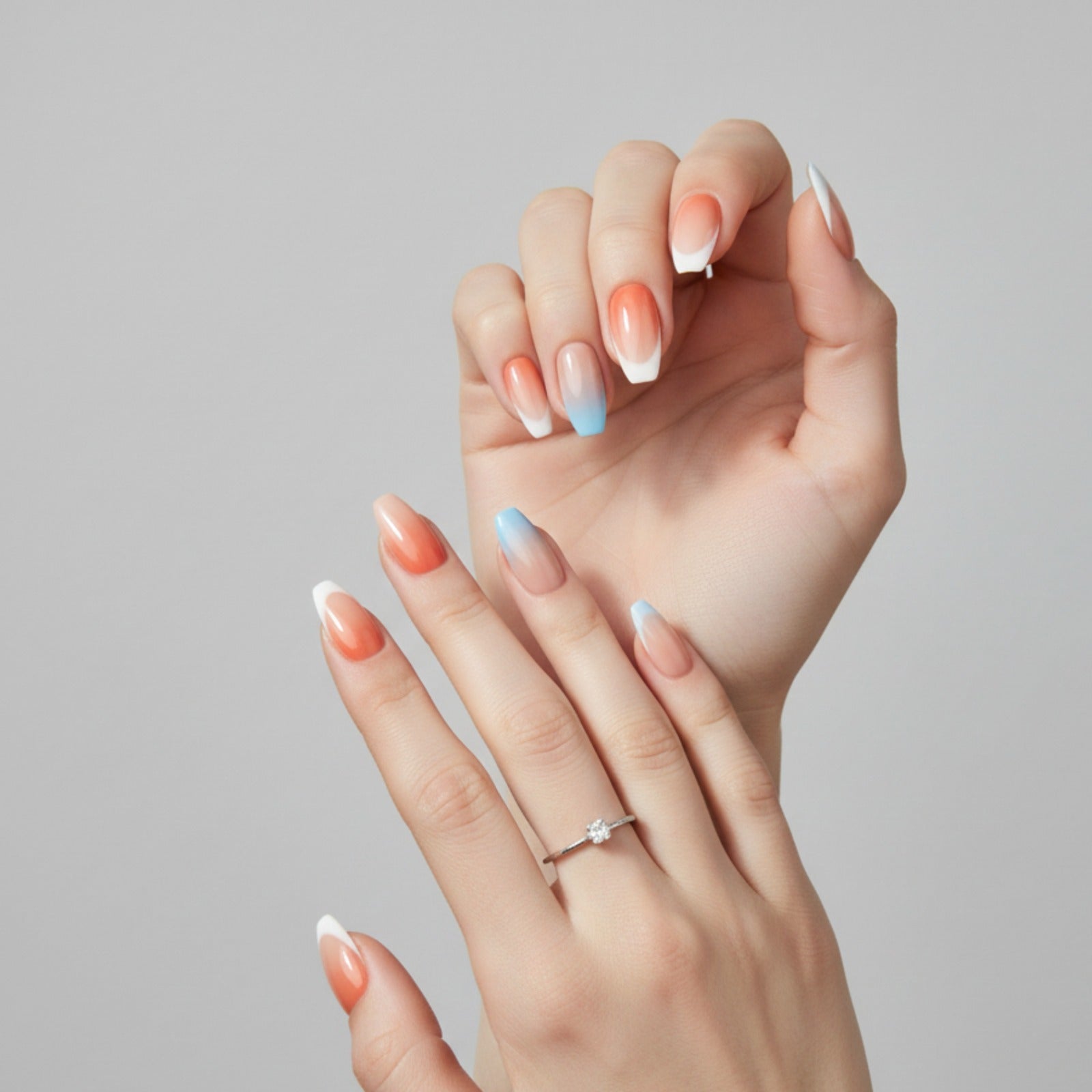 96-Piece Long Almond Press-On Nails Set – Durable, Stylish & Easy Application